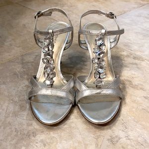 Antonio Melani silver rhinestone heels, size 7